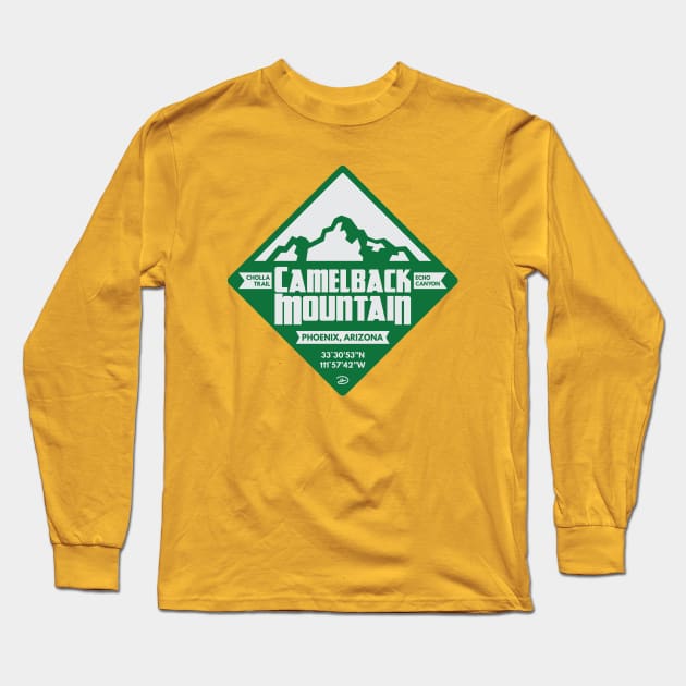 Camelback Mountain (Cactus) Long Sleeve T-Shirt by dhartist